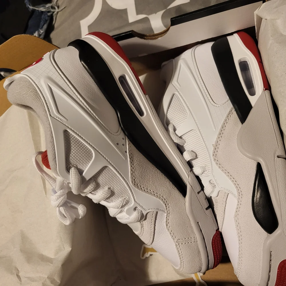 Jordan White and Red Sneakers Retro-Inspired Design - Picture 4 of 8